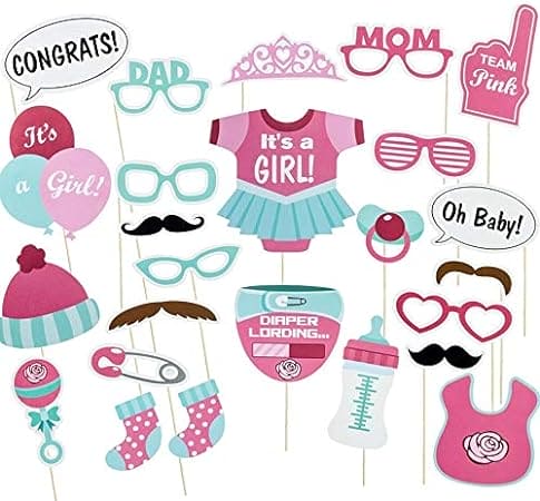 25 Pcs Baby Shower Props, It's A Girl/ Boy Decorations Party Baby Shower Photo Booth, Mommy to Be Sash Baby Shower Party 25 Pcs Baby Shower Props, It's A Girl/ Boy Decorations Party Baby Shower Photo Booth, Mommy to Be Sash Baby Shower Party